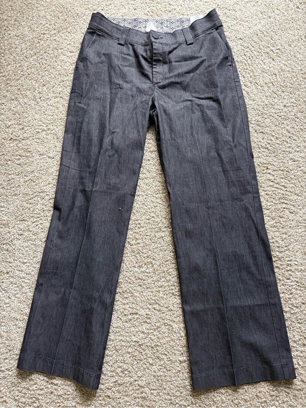 Lee Women's Straight Leg Trousers in Charcoal Gray